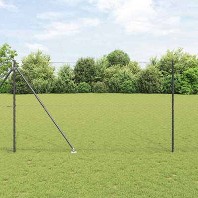 Berkfield Fence with Posts Grey 1.6 x 100 m PVC-coated steel