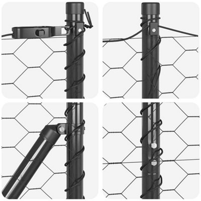 Berkfield Fence with Posts Grey 1.6 x 100 m PVC-coated steel