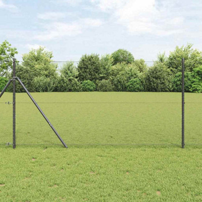 Berkfield Fence with Posts Grey 1 x 10 m PVC-coated steel