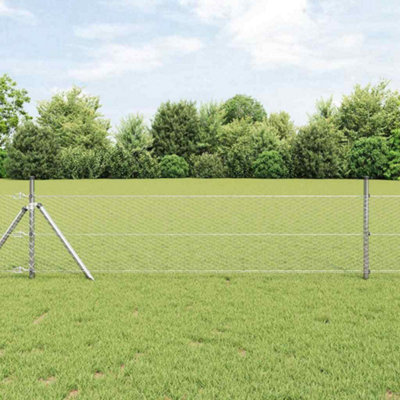 Berkfield Fence with Posts Silver 0.4 x 10 m PVC-coated steel