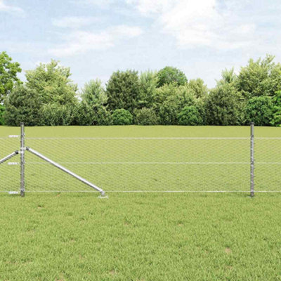 Berkfield Fence with Posts Silver 0.4 x 10 m PVC-coated steel