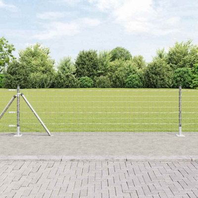 Berkfield Fence with Posts Silver 0.4 x 50 m Steel