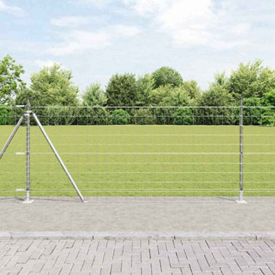 Berkfield Fence with Posts Silver 0.8 x 10 m Steel