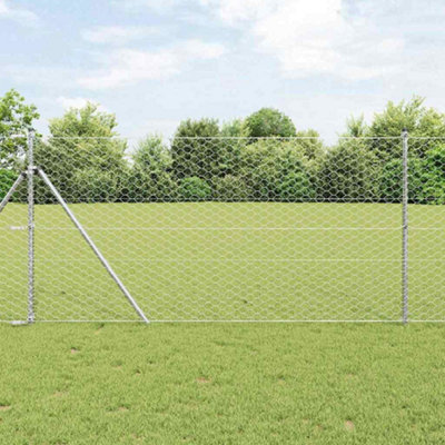 Berkfield Fence with Posts Silver 1.2 x 100 m PVC-coated steel