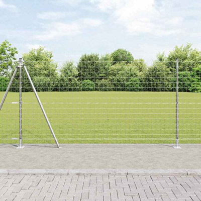 Berkfield Fence with Posts Silver 1.2 x 25 m Steel