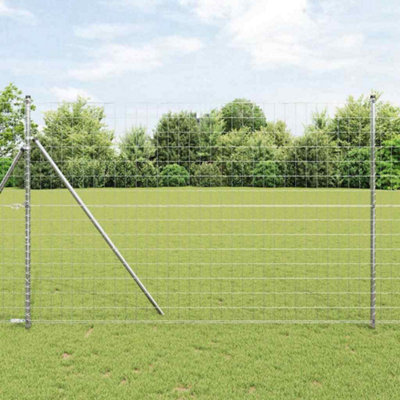 BERKFIELD FENCE WITH POSTS SILVER 1.6 X 10 M STEEL