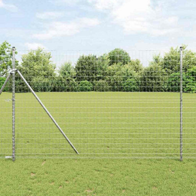 Berkfield Fence with Posts Silver 1.6 x 10 m Steel