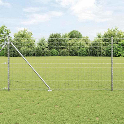 Berkfield Fence with Posts Silver 1 x 10 m Steel
