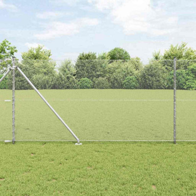 Berkfield Fence with Posts Silver 1 x 25 m PVC-coated steel