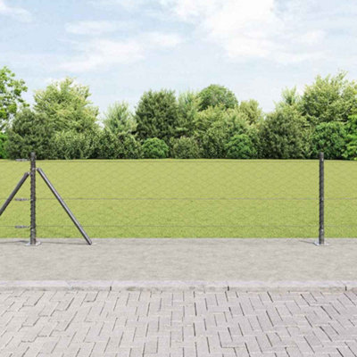 Berkfield Fencing Set Grey 25 x 0.5 m Powder-Coated Steel