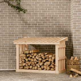 Berkfield Firewood Rack 108x64.5x77 cm Solid Wood Pine