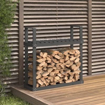 Berkfield Firewood Rack Grey 110x35x108.5 cm Solid Wood Pine