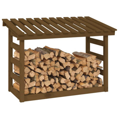 Berkfield Firewood Rack Honey Brown 108x64.5x78 cm Solid Wood Pine