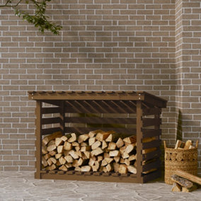 Berkfield Firewood Rack Honey Brown 108x73x79 cm Solid Wood Pine