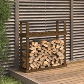 Berkfield Firewood Rack Honey Brown 110x35x108.5 cm Solid Wood Pine