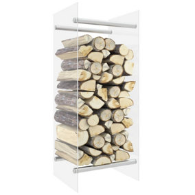 Berkfield Firewood Rack Transparent 40x35x100 cm Tempered Glass