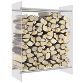 Berkfield Firewood Rack Transparent 80x35x100 cm Tempered Glass