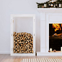 Berkfield Firewood Rack White 60x25x100 cm Solid Wood Pine