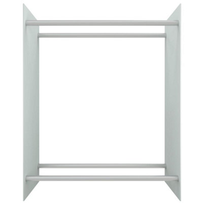 Berkfield Firewood Rack White 80x35x100 cm Tempered Glass