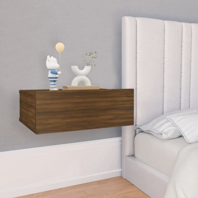 Berkfield Floating Nightstand Brown Oak 40x30x15 cm Engineered Wood
