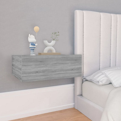 Berkfield Floating Nightstand Grey Sonoma 40x30x15 cm Engineered Wood