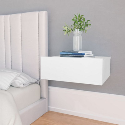 Berkfield Floating Nightstands 2 pcs White 40x30x15cm Engineered Wood