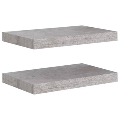 Berkfield Floating Wall Shelves 2 pcs Concrete Grey 40x23x3.8 cm MDF