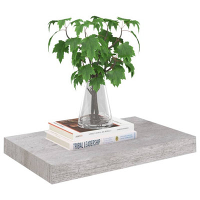 Berkfield Floating Wall Shelves 2 pcs Concrete Grey 40x23x3.8 cm MDF