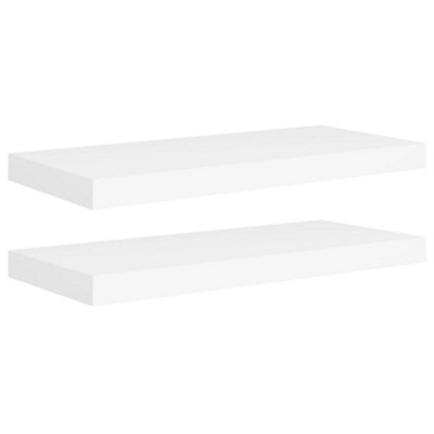 Berkfield Floating Wall Shelves 2 pcs White 60x23.5x3.8 cm MDF