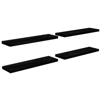 Black Floating Wall Shelf 90cm