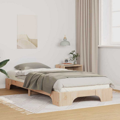 Berkfield Floor Bed Frame with Storage Brown Wood