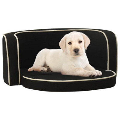 Berkfield Foldable Dog Sofa Black 76x71x30 cm Linen Washable Cushion Price Comparisons | Compare The Build