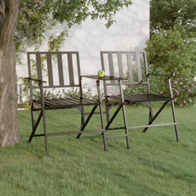 Berkfield Folding 2-Seater Garden Bench 137 cm Black Steel