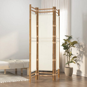 Berkfield Folding 3-Panel Room Divider 120 cm Bamboo and Canvas