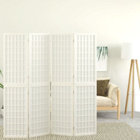 Berkfield Folding 4-Panel Room Divider Japanese Style 160x170 cm White