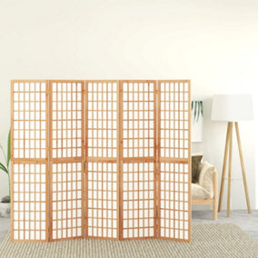 Berkfield Folding 5-Panel Room Divider Japanese Style 200x170 cm