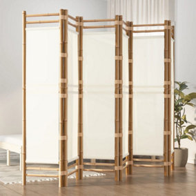 Berkfield Folding 6-Panel Room Divider 240 cm Bamboo and Canvas