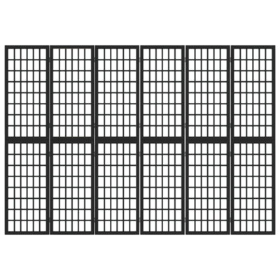 Berkfield Folding 6-Panel Room Divider Japanese Style 240x170 cm Black