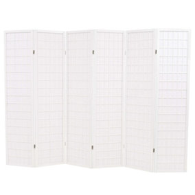 Berkfield Folding 6-Panel Room Divider Japanese Style 240x170 cm White