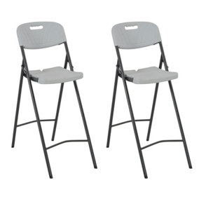 Berkfield Folding Bar Chairs 2 pcs HDPE and Steel White