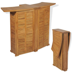 Berkfield Folding Bar Table 155x53x105 cm Solid Teak Wood