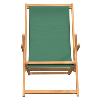 Berkfield Folding Beach Chair Solid Wood Teak Green