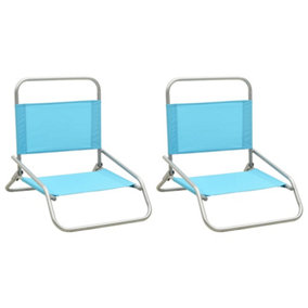 Berkfield Folding Beach Chairs 2 pcs Turquoise Fabric
