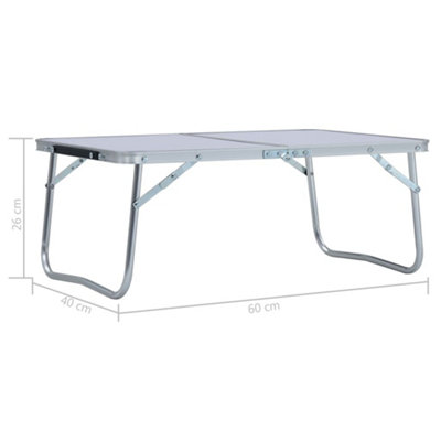 Berkfield Folding Camping Table White Aluminium 60x40 cm