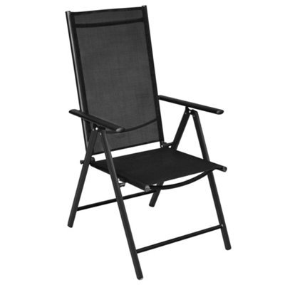 Berkfield Folding Garden Chairs 2 pcs Aluminium and Textilene Black