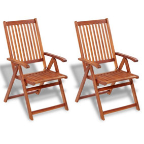 Berkfield Folding Garden Chairs 2 pcs Solid Acacia Wood Brown