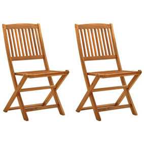 Berkfield Folding Garden Chairs 2 pcs Solid Eucalyptus Wood