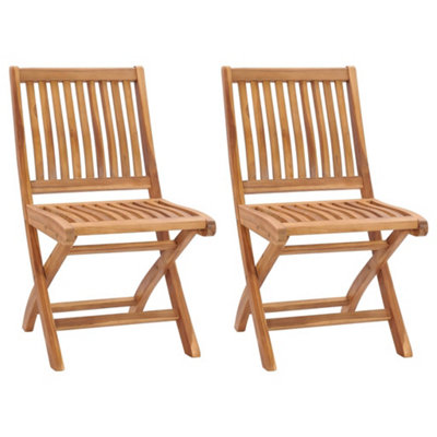 Berkfield Folding Garden Chairs 2 pcs Solid Teak Wood