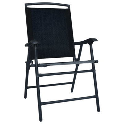 Berkfield Folding Garden Chairs 2 pcs Texilene Black