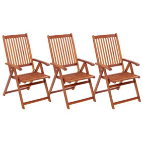 Berkfield Folding Garden Chairs 3 pcs Solid Acacia Wood